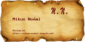 Mikus Noémi névjegykártya
